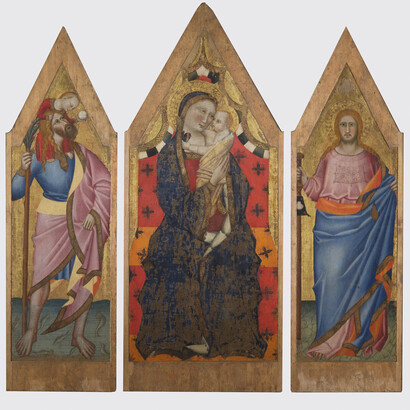 Giovanni del Biondo, Madonna in trono con i santi Cristoforo e Jacopo, Pratovecchio, Chiesa del SS. Nome di Gesù (da San Iacopo alla Villa)
