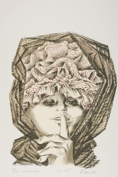 Enrique Grau Araujo, La cita, del portafolio 21 estampadores de Colombia, Mexico y Venezuela [The date, from the portfolio 21 printmakers of Colombia, Mexico and Venezuela] (detail), 1972. Courtesy of Blanton Museum