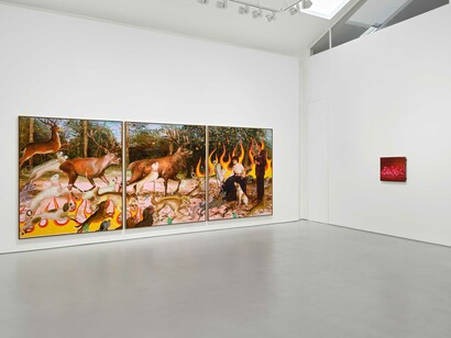 Tursic & Mille, Lavis en rose, vue d'exposition. Avec l'aimable autorisation de la Galerie Max Hetzler