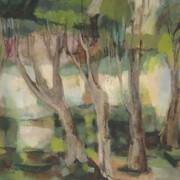 Dorothy Browdy Kushner, Trees (detail), 1965. Courtesy of LewAllen Galleries