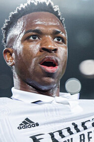 Imagem do jogador Vinicius Junior do time Real Madrid em campo