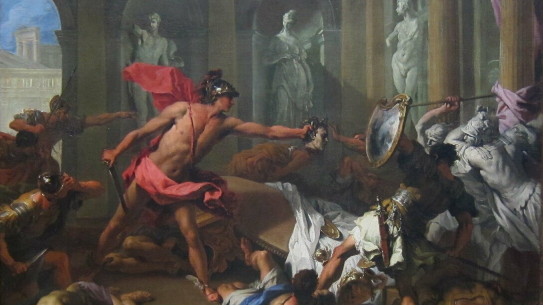 Sebastiano Ricci (1659-1734). «Perseo enfrentándose a Fineo con la cabeza de Medusa», hacia 1705-1710, óleo sobre lienzo. Getty Center, Los Angeles, California, EE.UU.