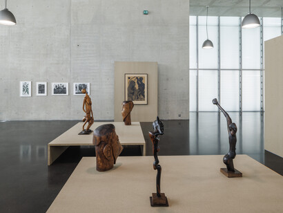 Michael Armitage, Maria Lassnig, Chelenge Van Rampelberg, exhibition view. Courtesy of Kunsthaus Bregenz