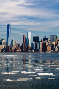 Across the Hudson river is New York City, USA