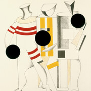 El Lissitzky, Sportsmen from The Three-Dimensional Design of the Electro-Mechanical Show 'Victory over the Sun', 1923, lithograph on paper. Van Abbemuseum, Eindhoven.