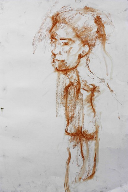 Kristian Zara, Live model study, Pastel on paper, 100x70cm, 2009