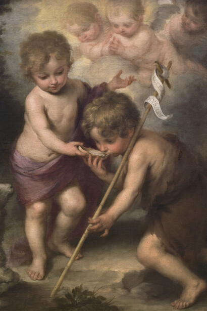 Bartolomé Esteban Murillo, The infant Christ and Saint John the baptist with a shell (detail), ca. 1670. Courtesy of Museo Nacional del Prado
