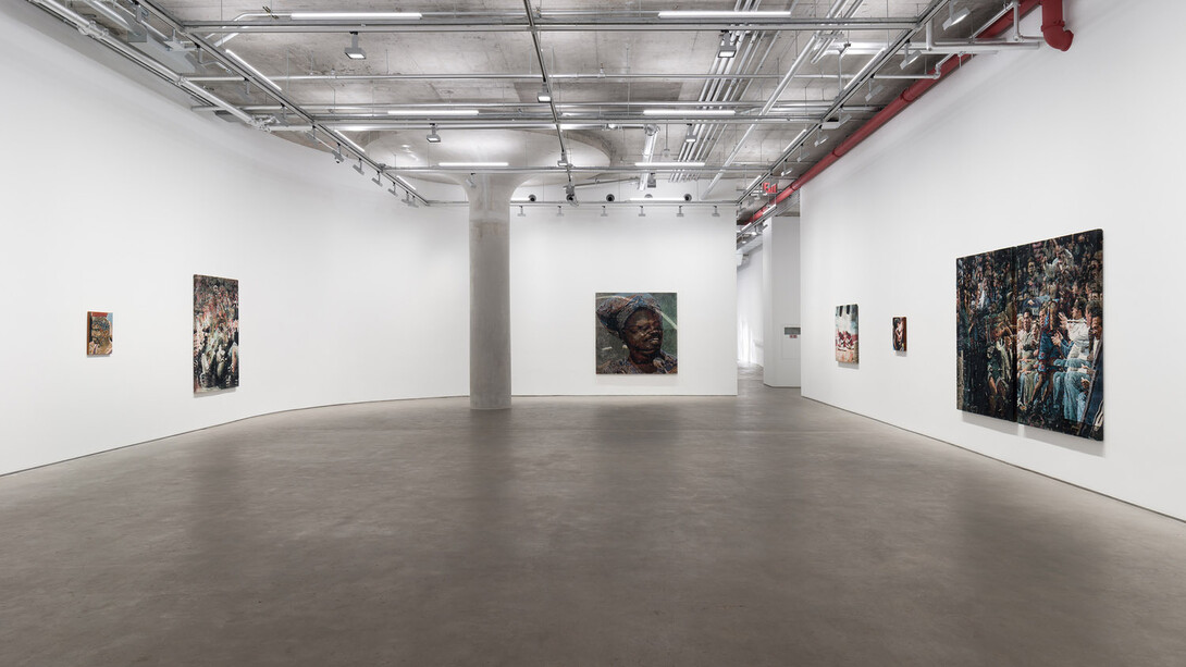 Noel W Anderson, Courtside sermon, exhibition view. Courtesy of Harper’s Chelsea 512