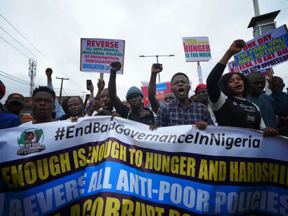 Thousands of Nigerians have protested against the cost-of-living crisis by Sunday Alamba/AP Photo