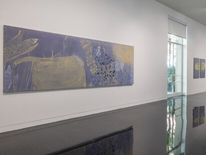 Temitayo Ogunbiyi, You will have revelations along felled branches and longer rootsroutes, exhibition view. Courtesy of the Arts Club of Chicago