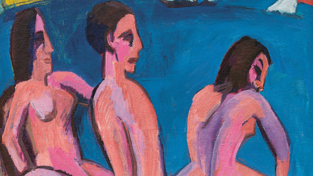 Ernst Ludwig Kirchner, Drei badende (détail), 1913. Avec l'aimable autorisation du Kirchner Museum