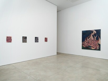 Yuan Fang, Spaying, exhibition view. Courtesy of Skarstedt Gallery