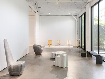 Robert Stadler and Yinka Shonibare CBE, Arcadia, exhibition view. Courtesy of Carpenters Workshop Gallery 