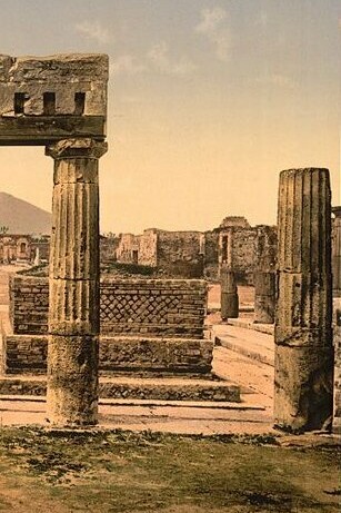 El foro, Pompeya, Italia, fotografía tomada entre 1890 y 1900