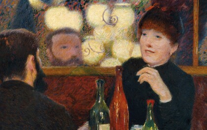 Federico Zandomeneghi, “Al Caffé Nouvelle Athènes”, dettaglio, 1885. Il pittore insieme a Susan Valandon, modella e pittrice essa stessa, nel luogo dove si incontravano gli impressionisti