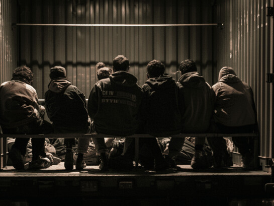 Truck used by transnational networks to transport undocumented migrants across borders, exemplifying the challenges of human trafficking and smuggling