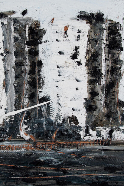 Philippe Cognée, Traverser la ville 3 (détail), 2024. Avec l'aimable autorisation de Templon