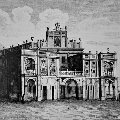 Anzio, Villa Albani, incisione, 1853, Biblioteca Clementina