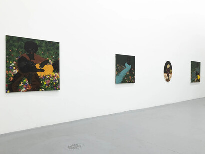 Olasunkanmi Akomolehin, Moments that shape us, exhibition view. Courtesy of Ethan Cohen Gallery