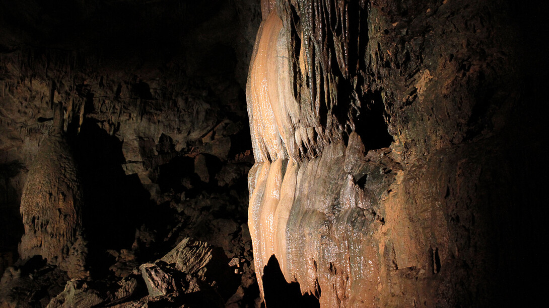 Fia Backström, Rock formation in Seneca Caverns, 2017/2025. Courtesy of the artist and Queens Museum 