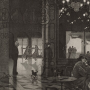 Peter Winslow Milton, Interiors IV: hotel Paradise Café (state 10) (detail). Courtesy of Risd Museum