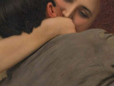 "El beso", óleo sobre madera, Jan van Beers, entre 1860 y 1927