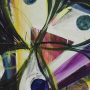 Hansjoerg Dobliar, Distorted Flower (dettaglio) 2013, tempera, acrylic oil on canvas, cm. 70 x 55,, courtesy Galleria S.A.L.E.S., Roma.