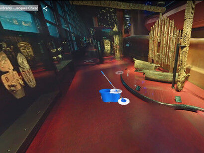 Adrian Melis, Virtual cleaning service for art museums and institutions (captura de video). Cortesía del artista y ADN Galeria