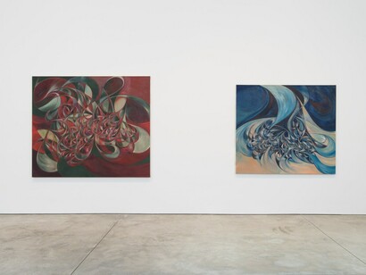 Yuan Fang, Spaying, exhibition view. Courtesy of Skarstedt Gallery