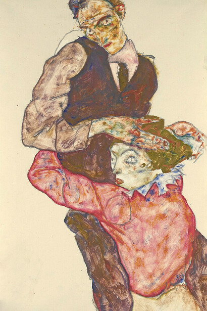 Egon Schiele, Amantes (c. 1914-1915)
