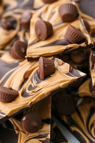 Chocolate peanut butter barks