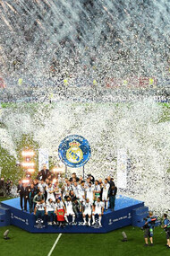 Ceremonia de premiación del Real Madrid, ganador del la Champions League 2021-22