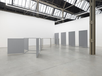 Charlotte Posenenske, Series E, exhibition view. Courtesy of Mehdi Chouakri Gallery
