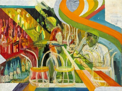 Wadsworth Jarrell, Quarter to five (detail), 1960. Courtesy of Jenkins Johnson Gallery