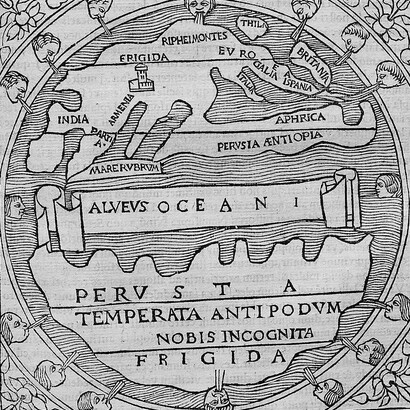 Ambrosius Macrobius Theodosius, mappa del mondo, tra il 1483 e il 1524