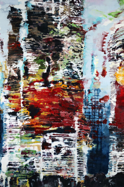 Philippe Cognée, Sentinelles 1 (detail), 2025. Courtesy of Templon 