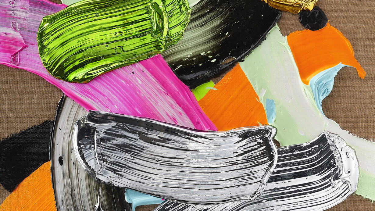 Anselm Reyle, Untitled (detail), 2025. Courtesy of Galeria Senda