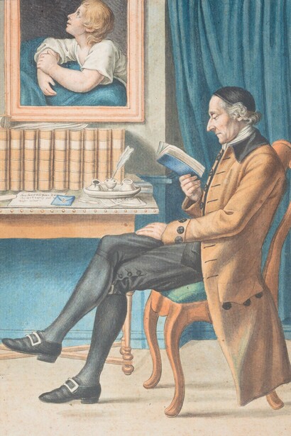 Johann Heinrich Lips, Johann Caspar Lavater, lesend, um 1789. Mit freundlicher genehmigung der Gemäldegalerie