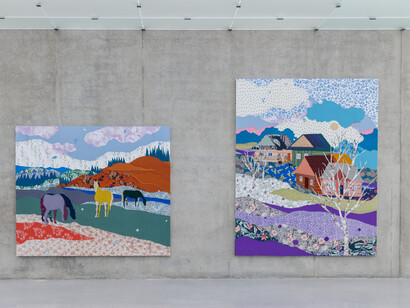 Małgorzata Mirga-Tas, Tełe ćerhenia jekh jag (Under the starry heavens a fire burns), exhibition view. Courtesy of Kunsthaus Bregenz