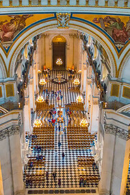 The Whispering Gallery is a famous feature of St. Paul's Cathedral in London, known for its unique acoustic properties