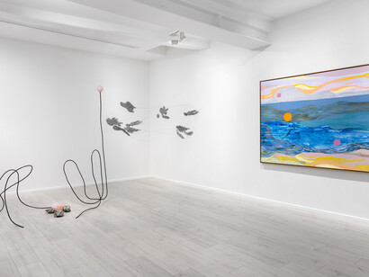 Vue d'installation, Coastal settlers and species from the sea, Andréhn-Schiptjenko, Paris, France, 2025. Avec l'aimable autorisation de l'artiste et de la galerie Andréhn-Schiptjenko © Alexandra de Cossette