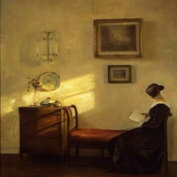 «Mujer leyendo», Carl Vilhelm Holsoe