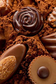 Cioccolatini e polvere di cacao