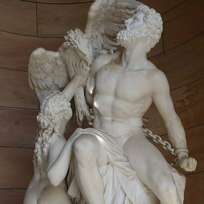 Eduard Müller, "Prometeo encadenado y las oceánidas", escultura, 1872-1879