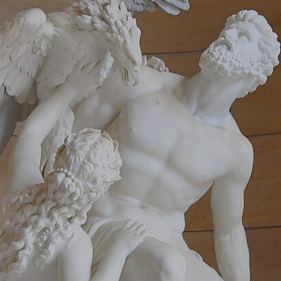 Eduard Müller, "Prometeo encadenado y las oceánidas", escultura, 1872-1879