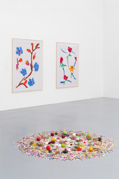 Kaspar Müller, Driving through the countryside, exhibition view. Courtesy of Galerie Hussenot