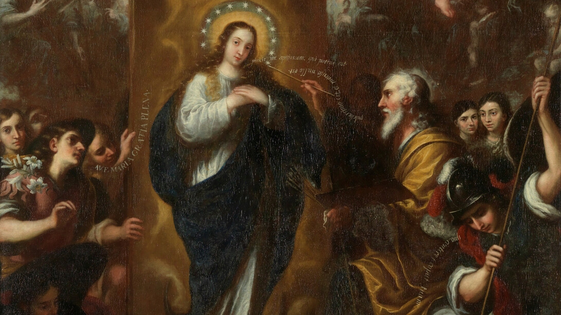 José García Hidalgo, Dios padre retratando a la inmaculada (detalle), hacia 1690. Cortesía del Museo Nacional del Prado