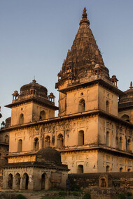 The Royal Chhatris, or cenotaphs, in the centre of Orchha