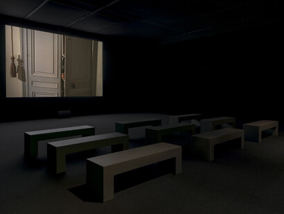 Christian Marclay, Doors, exhibition view. Courtesy of Institute of Contemporary Art, Boston 