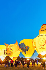 Night glow for the 17th international, Willer balloon sail during Kiel Week, 2023, Germany